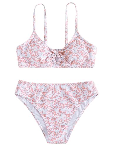Echinodon Bikini Set Mädchen Gepolstert Bademode Set Badeanzug Badeset Schwimmanzug Rosa 14 Jahre von Echinodon