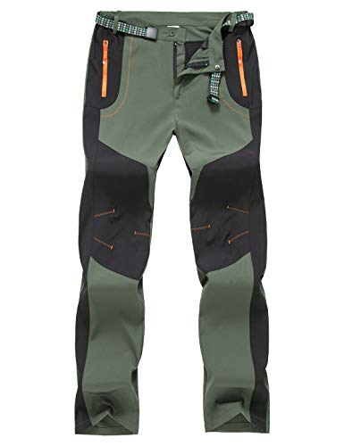 Echinodon Damen Hose Dünn Leicht Sommer Outdoorhose Schnelltrockend Wasserabweisend Trekkinghose Wanderhose Armeegrün Asien 3XL von Echinodon