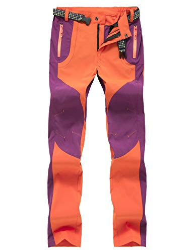 Echinodon Damen Hose Dünn Leicht Sommer Outdoorhose Schnelltrockend Wasserabweisend Trekkinghose Wanderhose Orange Asien 5XL von Echinodon