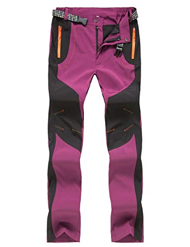 Echinodon Damen Hose Dünn Leicht Sommer Outdoorhose Schnelltrockend Wasserabweisend Trekkinghose Wanderhose Rot Asien 5XL von Echinodon