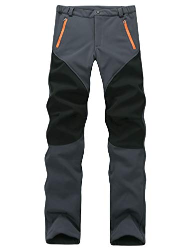 Echinodon Damen Softshellhose Gefüttert Hose Wasserabweisend Winddicht Funktionshose Outdoorhose Winterhose Wanderhose Grau Asien XL von Echinodon