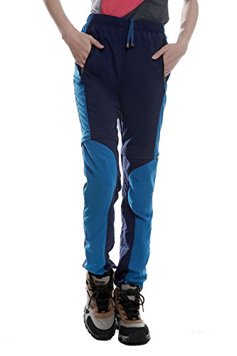 Echinodon Damen Zip Off Hose Schnelltrockende Trekkinghose Atmungsaktive Outdoorhose Wanderhose Frühling Sommerhose (34, Blau) von Echinodon