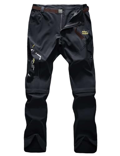 Echinodon Damen Zipp Off Hose Schnelltrocknende Outdoorhose Trekkinghose Wanderhose Funktionshose Sommer Frühling Grau 3XL von Echinodon
