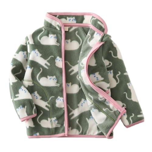 Echinodon Fleecejacke Kinder Mädchen Jacke Frühling Herbst Winter Weiche Leichte Jacke Grün 120 von Echinodon
