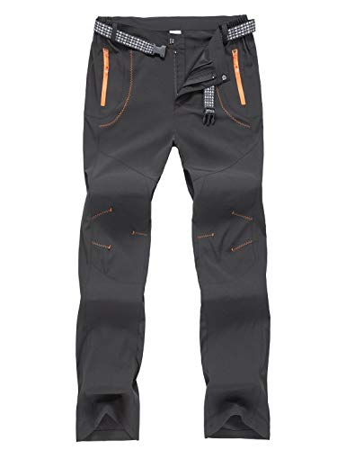 Echinodon Herren Hose Dünn Leicht Sommer Outdoorhose Schnelltrockend Wasserabweisend Trekkinghose Wanderhose Schwarz Asien 2XL von Echinodon