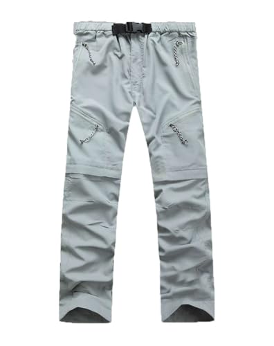 Echinodon Herren Zip Off Hose Schnelltrocknende Outdoorhose Sommer Trekkinghose Wanderhose Funktionshose Grau AsienL von Echinodon