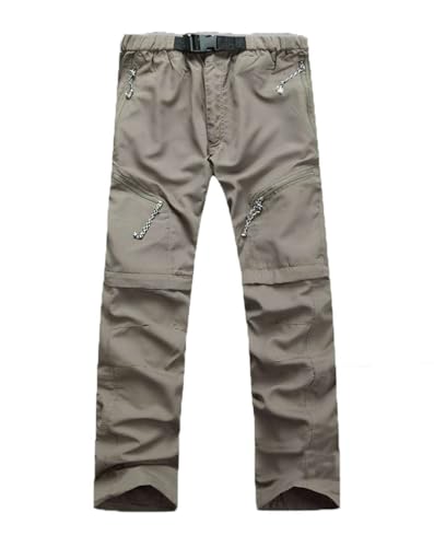 Echinodon Herren Zip Off Hose Schnelltrocknende Outdoorhose Sommer Trekkinghose Wanderhose Funktionshose Khaki AsienL von Echinodon