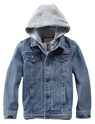 Echinodon Jeansjacke Kinder Jungen Mädchen Jeans Jacke mit Kapuze Denim Jacke Frühling Herbst B 160 von Echinodon