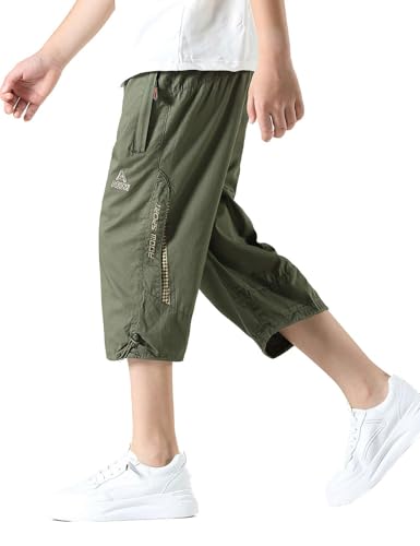 Echinodon Jungen Kurze Hose 3/4 Sommerhose Leicht Baumwolle Shorts Kinder Sweatshorts Sport und Freizeit Armeegrün 150 Echinodon Jungen Kurze Hose 3/4 Sommerhose Leicht Baumwolle Shorts Kinder Sweatshorts Sport und Freizeit Armeegrün 150 von Echinodon