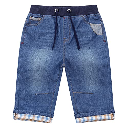 Echinodon Jungen Jeans Shorts 1/2 Kurze Hose Kinder Sommer Jeanshose Weich/Leicht/Atmungsaktiv C 164 von Echinodon