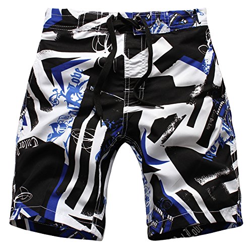 Echinodon Jungen Badeshort Sweatshorts mit Print Badehose Strand Shorts Beachshorts B-Blau von Echinodon