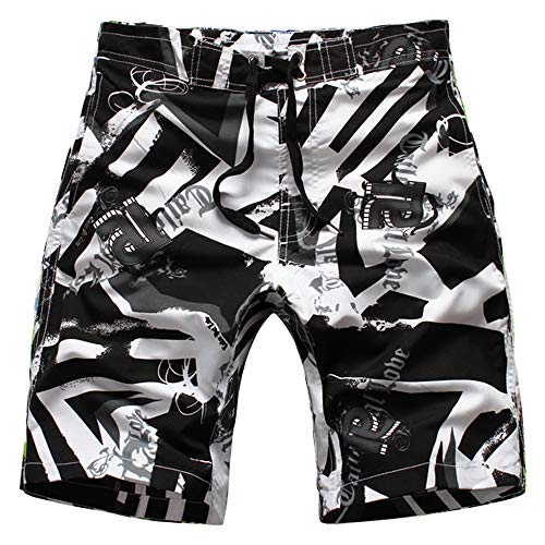 Echinodon Jungen Badeshort Sweatshorts mit Print Badehose Strand Shorts Beachshorts B-Weiß von Echinodon