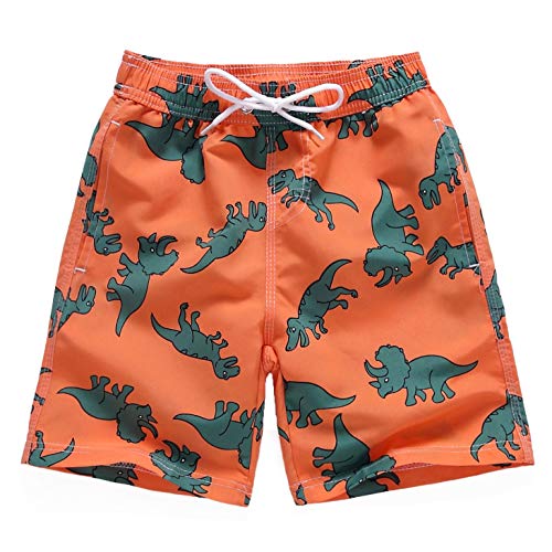 Echinodon Jungen Badeshorts Kinder Badehose Strand Shorts mit Innenslip Beachshort Orange von Echinodon