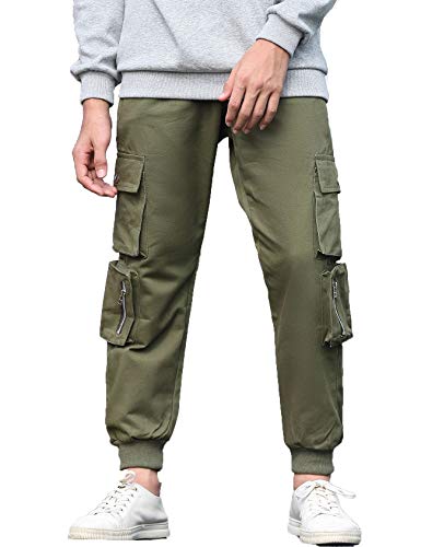 Echinodon Jungen Cargohose Sweathose Kinder Cargo Hose Sporthose Sport und Freizeit Hose Armeegrün XXL von Echinodon