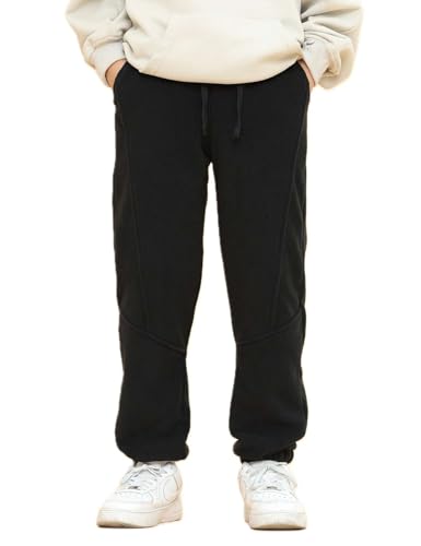 Echinodon Jungen Fleecehose Kinder Mädchen Jogginghose Sporthose Frühling Herbst Winter Schwarz 140 von Echinodon