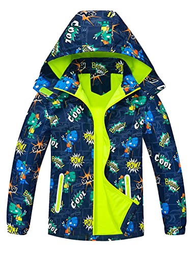 Echinodon Jungen Gefütterte Jacke Kinder Outdoorjacke Übergangsjacke mit Fleecefutter Wanderjacke Regenjacke F 130 von Echinodon