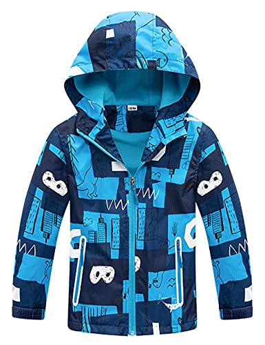 Echinodon Jungen Gefütterte Jacke Übergangsjacke wasserdicht Winddicht atmungsaktiv Kinder Outdoorjacke Wanderjacke Trekkingjacke E150 von Echinodon