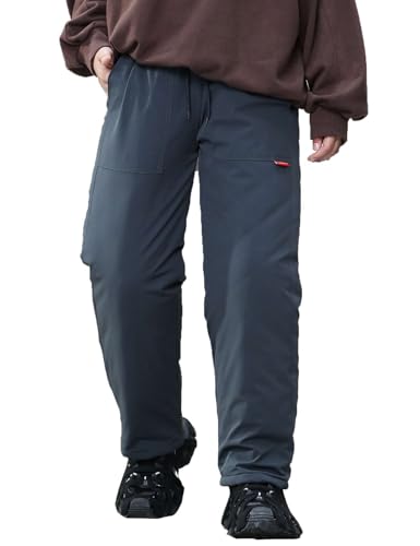 Echinodon Jungen Gefütterte Outdoorhose Sporthose Winter Hose Wasserabweisend Windicht Thermohose Wanderhose Schneehose Grau 130 von Echinodon