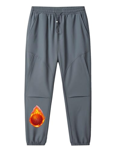 Echinodon Jungen Gefütterte Outdoorhose Warm Wasserdicht Kinder Winter Hose Sporthose Thermohose Grau 150 von Echinodon