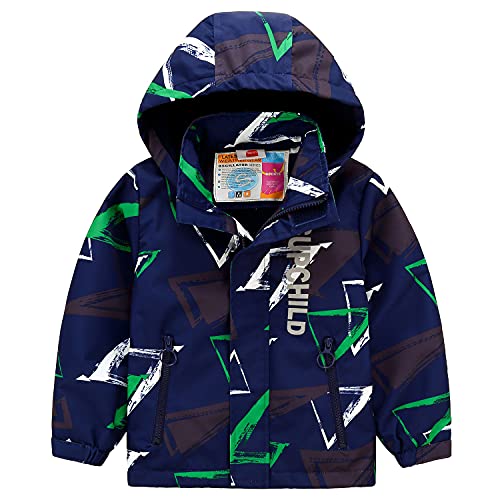 Echinodon Jungen Gefütterte Outdoorjacke Wanderjacke wasserabweisend winddicht Kinder Jacke Regenjacke Übergangsjacke (134-140, Neu-B) von Echinodon