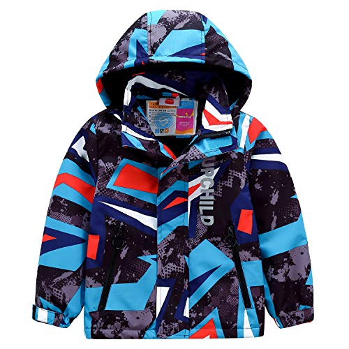 Echinodon Jungen Gefütterte Outdoorjacke Wanderjacke wasserabweisend winddicht Kinder Jacke Regenjacke Übergangsjacke Funktionsjacke B von Echinodon