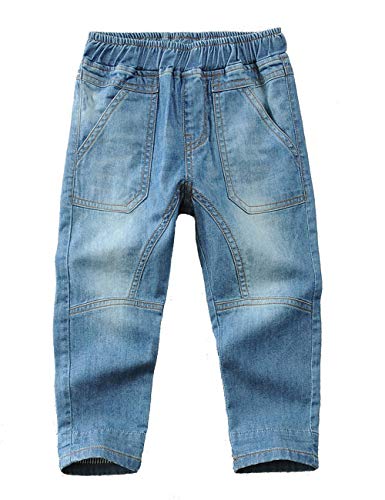 Echinodon Jungen Hose Jeans 100% Baumwolle Leicht/Weich/Atmungsaktiv Kinder Jeanshose von Echinodon