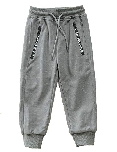 Echinodon Jungen Hose Jogginghose Sweathose 100% Baumwolle Sport und Freizeit Frühling Sommer Herbst Grau 104 von Echinodon
