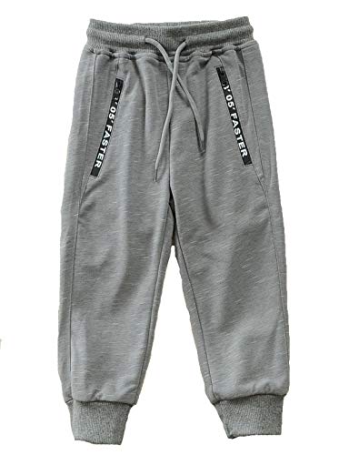 Echinodon Jungen Hose Jogginghose Sweathose 100% Baumwolle Sport und Freizeit Frühling Sommer Herbst Grau 140 von Echinodon