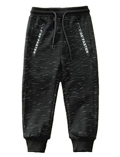 Echinodon Jungen Hose Jogginghose Sweathose 100% Baumwolle Sport und Freizeit Frühling Sommer Herbst Schwarz 110 von Echinodon