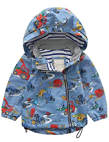 Echinodon Jungen Jacke Winddicht Wasserabweisend Outdoorjacke mit Reflektoren Übergangsjacke Kinder Baby Regenjacke Frühling Herbst von Echinodon