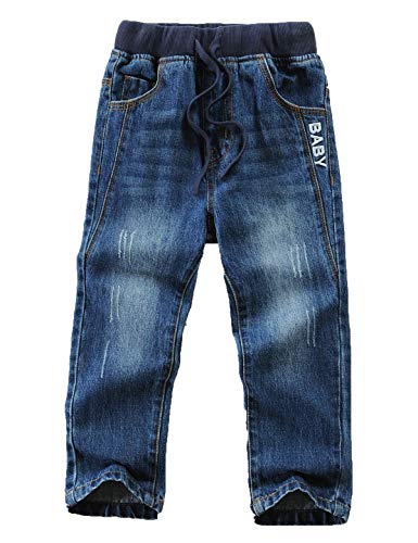 Echinodon Jungen Jeans Hose 100% Baumwolle Kinder Jeanshose Leicht/Weich/Atmungsaktiv Frühling Herbst C 110 von Echinodon