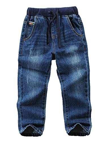 Echinodon Jungen Jeans Hose 100% Baumwolle Kinder Jeanshose Leicht/Weich/Atmungsaktiv Frühling Herbst D 110 von Echinodon