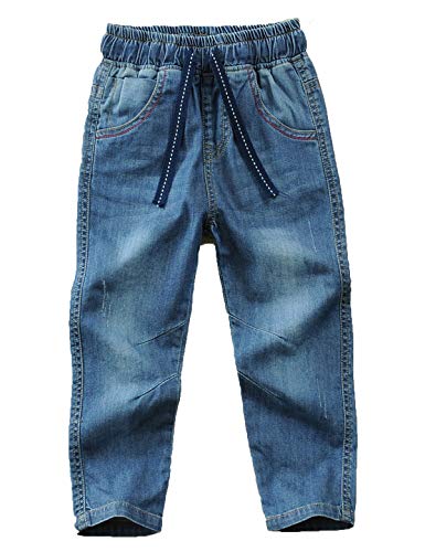 Echinodon Jungen Jeans Hose Kinder Jeanshose 100% Baumwolle Leicht/Weich/Atmungsaktiv Frühling Sommer Herbst 116 von Echinodon