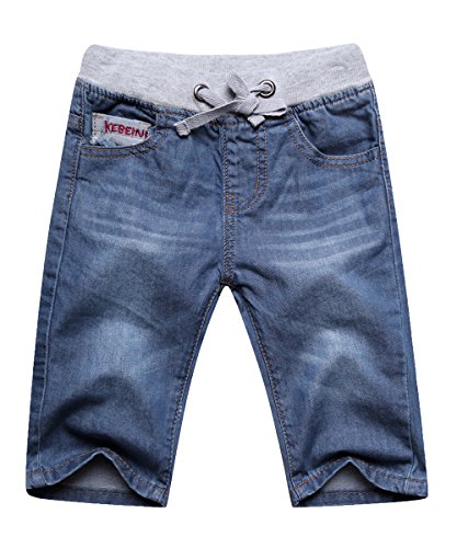 Echinodon Jungen Jeans Shorts 1/2 Kurze Hose Kinder Sommer Jeanshose Weich/Leicht/Atmungsaktiv D 104 von Echinodon