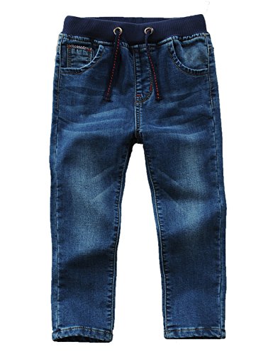 Echinodon Jungen Jeanshose 100% Baumwolle Kinder Jeans Hose Leicht/Weich/Atmungsaktiv Blau 110 von Echinodon