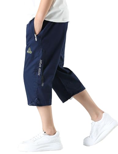 Echinodon Jungen Kurze Hose 3/4 Sommerhose Leicht Baumwolle Shorts Kinder Sweatshorts Sport und Freizeit Blau 150 Echinodon Jungen Kurze Hose 3/4 Sommerhose Leicht Baumwolle Shorts Kinder Sweatshorts Sport und Freizeit Blau 150 von Echinodon