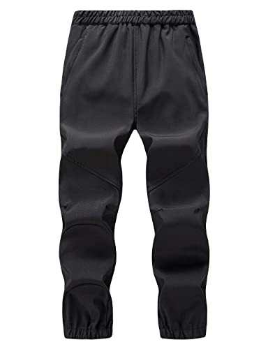 Echinodon Kinder Outdoorhose Schnelltrocknend Leicht Wanderhose Jungen Mädchen Trekkinnghose Frühling Herbst Hose Schwarz 2XL von Echinodon