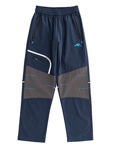 Echinodon Jungen Softshellhose Ungefüttert Wanderhose Schnelltrockend Outdoorhose Sport Freizeit Hose Blau 140 von Echinodon