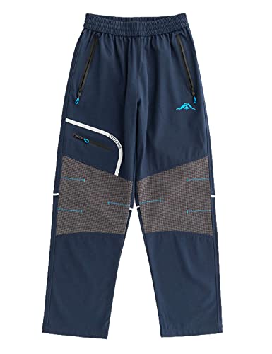 Echinodon Jungen Softshellhose Ungefüttert Wanderhose Schnelltrockend Outdoorhose Sport Freizeit Hose Blau 170 von Echinodon