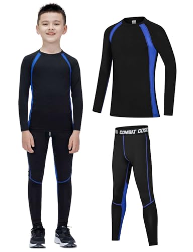 Echinodon Jungen Sportunterwäsche Kinder Fußball Funktionsunterwäsche Set für Fitness Running Fußballtraining Basketball Radsport Neu-Blau 26 Echinodon Jungen Sportunterwäsche Kinder Fußball Funktionsunterwäsche Set für Fitness Running Fußballtraining Basketball Radsport Neu-Blau 26 von Echinodon