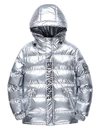 Echinodon Jungen Steppjacke Winterjacke Wasserabweisend Winndicht Kinder Verdickte Jacke mit Kapuze Winter Herbst Parka Golden 170 von Echinodon