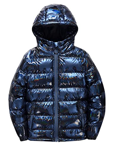 Echinodon Jungen Steppjacke Winterjacke mit Kapuze Wasserabweisend Winndicht Kinder Verdickte Jacke Winter Herbst Parka Blau 140 von Echinodon