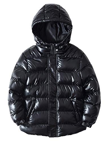 Echinodon Jungen Steppjacke mit Kapuze Wasserabweisend Winndicht Verdickte Winter Jacke Kinder Kapuzenjacke Schwarz 180 von Echinodon