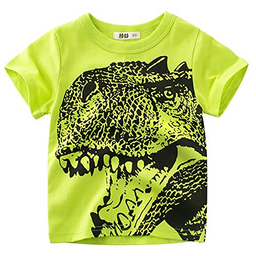 Echinodon Jungen T-Shirt mit Dinosaurier-Aufdruck Baby Kinder Shirt Sport und Freizeit Grün 110 von Echinodon