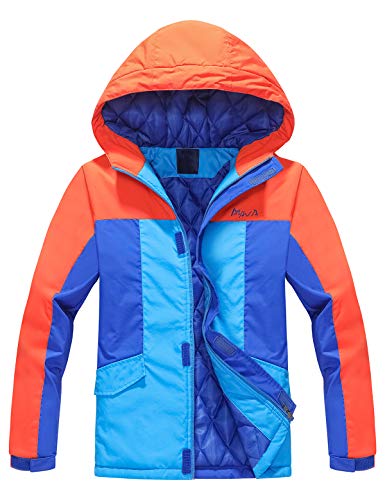 Echinodon Jungen Winterjacke Gefütterte Outdoorjacke Herbst Winter Jacke Wanderjacke Trekkingjacke Funktionsjacke Orange 3XL von Echinodon