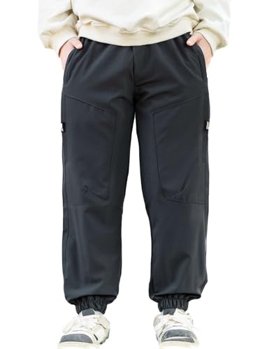 Echinodon Jungen schnelltrocknend Hose Sommer Outdoorhose Leicht Dünn Atmungsaktiv Kinder Sporthose Trekkinghose Wanderhose Grau 140 von Echinodon