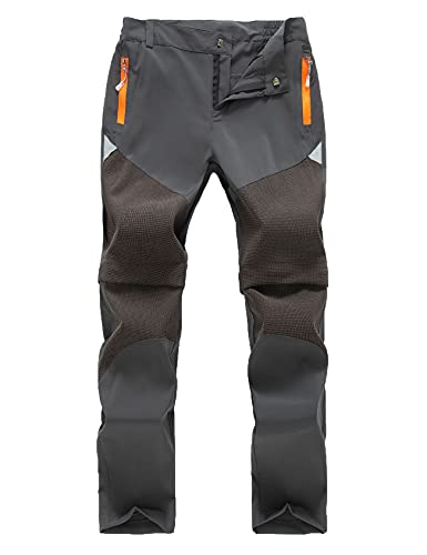 Echinodon Kinder 2-in-1-Funktionshose Jungen Mädchen Outdoorhose Schnelltrockend Leicht Sommer Frühling Wanderhose Trekkinghose Grau 120 von Echinodon