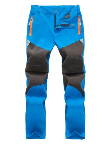 Echinodon Kinder 2-in-1 Outdoorhose Sommer Zipp Off Hose Schnelltrocknend Dünn Leicht Wanderhose Trekkinghose Hellblau 150 von Echinodon