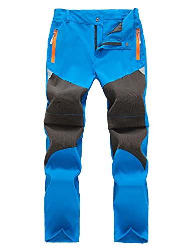 Echinodon Kinder 2-in-1-Funktionshose Jungen Mädchen Outdoorhose Schnelltrockend Leicht Sommer Frühling Wanderhose Trekkinghose Hellblau 170 von Echinodon