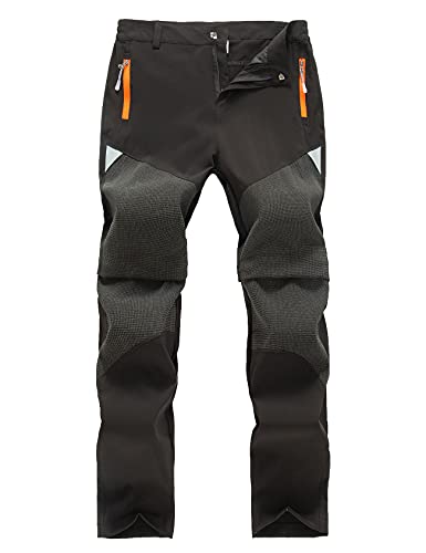 Echinodon Kinder 2-in-1-Funktionshose Jungen Mädchen Outdoorhose Schnelltrockend Leicht Sommer Frühling Wanderhose Trekkinghose Schwarz 110 von Echinodon